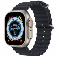 Apple Watch Ultra 49mm Titanium Case with Midnight Ocean Band (One Size)