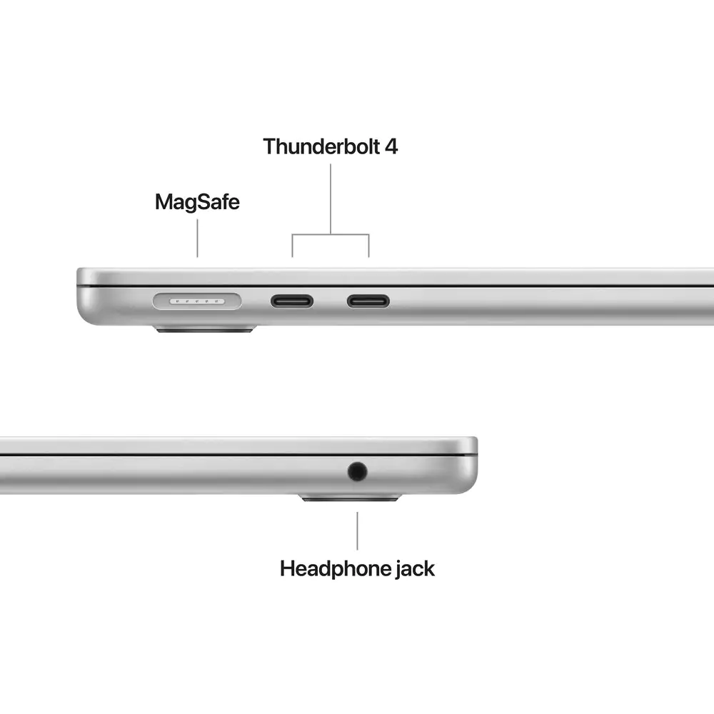 Порты MacBook Air 13: 2× Thunderbolt 4, MagSafe 3, 3,5 мм