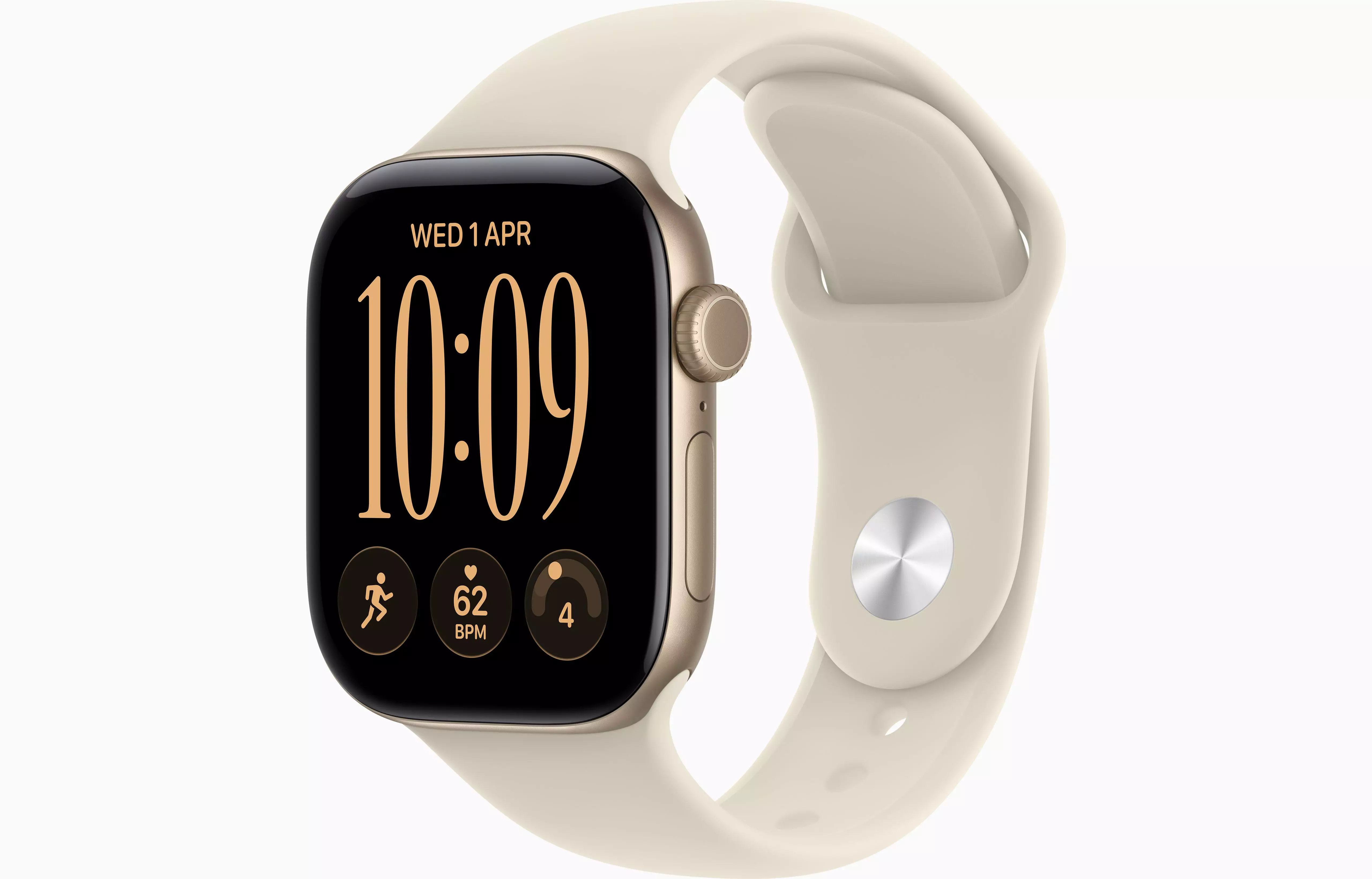 Apple Watch Series 12 42mm Light Gold с ремешком Sand Sport Band