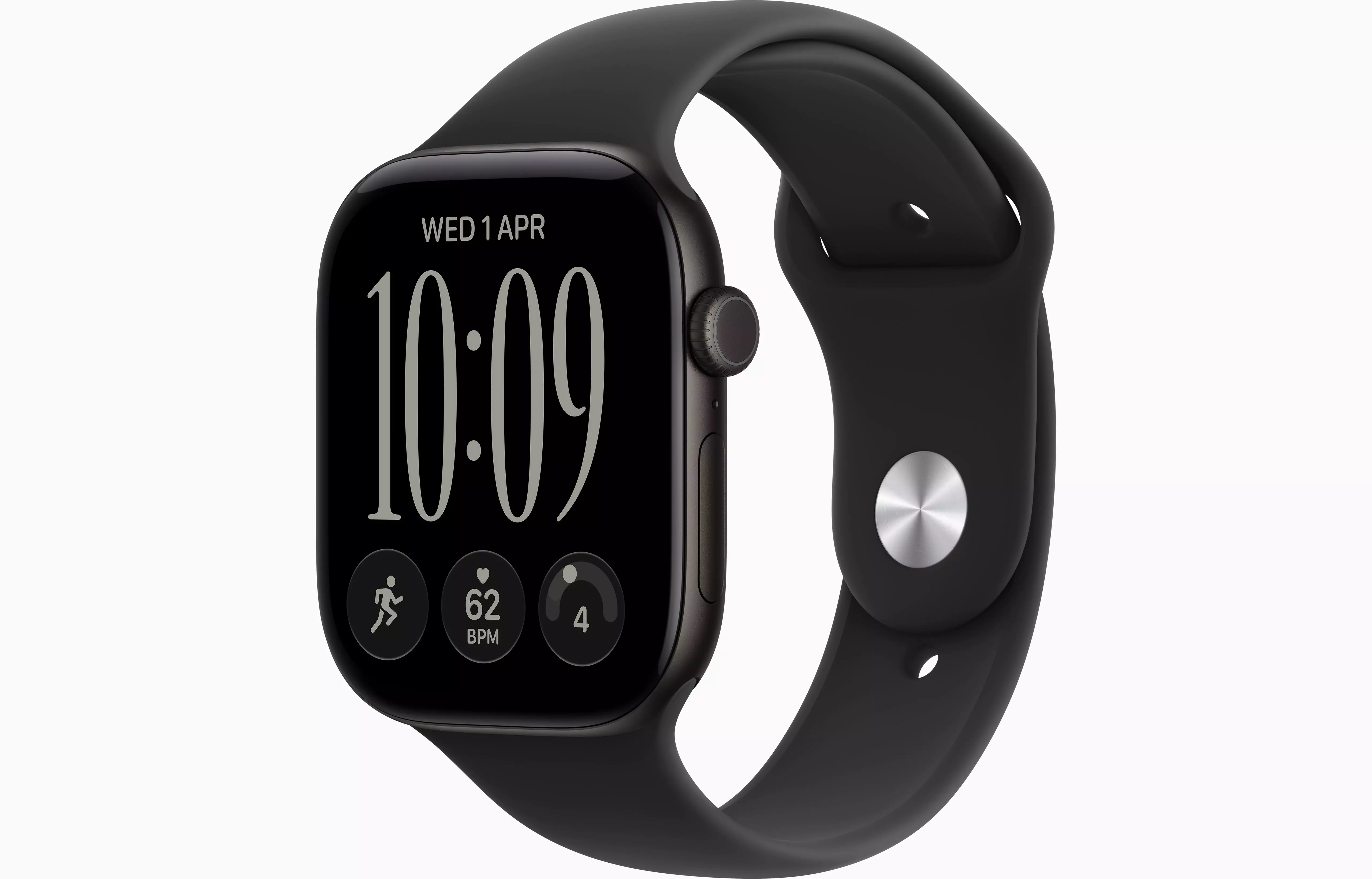 Apple Watch Series 12 46mm Black с ремешком Black Sport Band