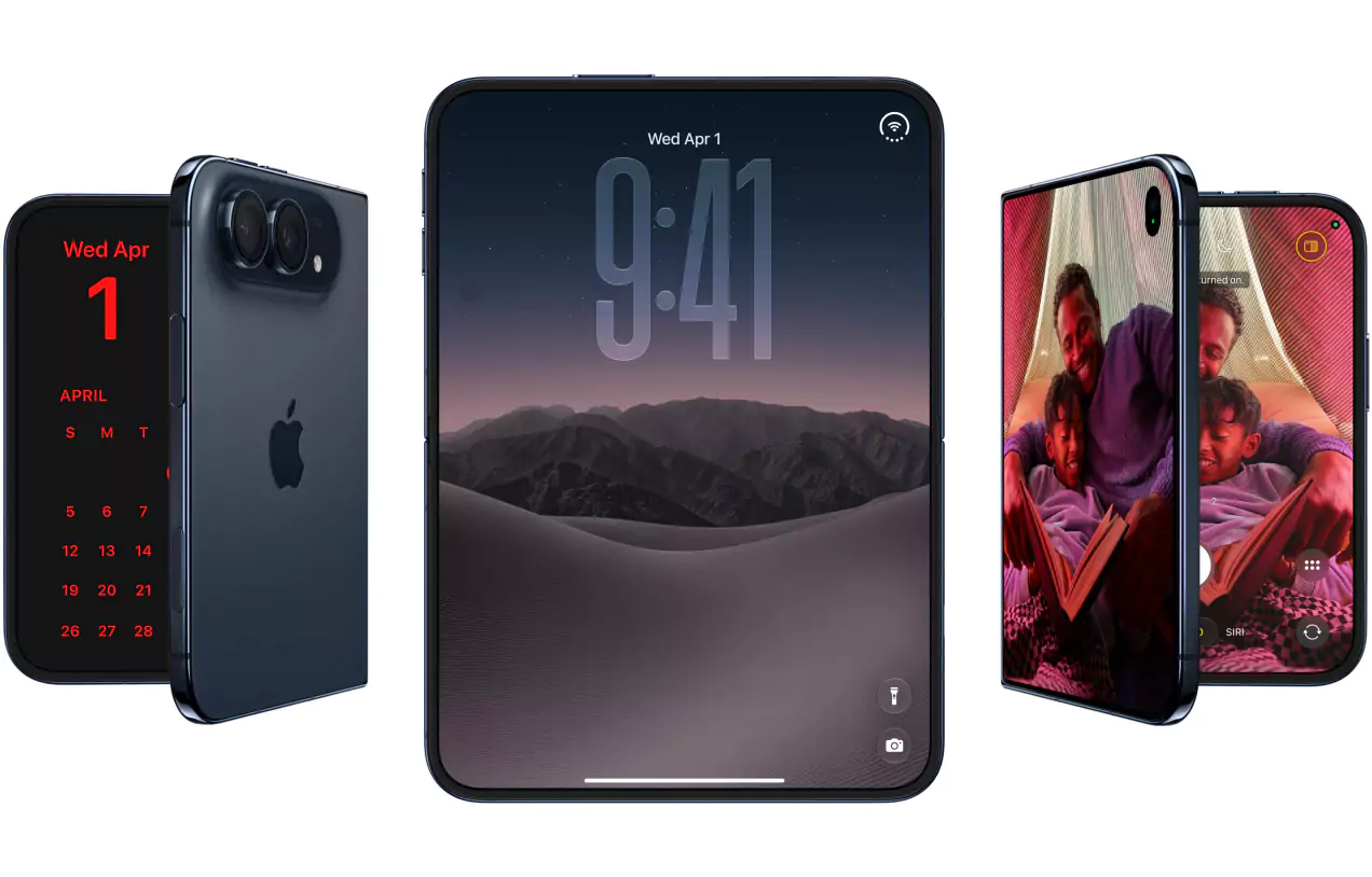 iPhone Duo Night Sky — пять поз использования